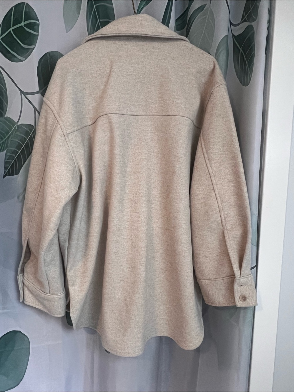 H&M Cream Button-Front Shacket with Patch Pockets - Picture 2 of 6